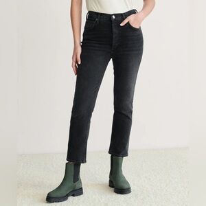 AGOLDE Riley Crop Straight Leg Jeans Panoramic Black Grey Denim Women’s 31